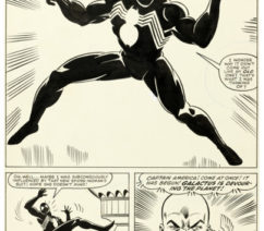 a black and white page from the 1984 comic book Spiderman