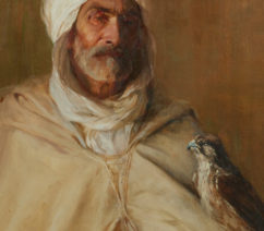 an image of a Middle Eastern man with a bird - Elizabeth R. Coffin's The Old Falconer of Ben Gana, Sheik of the Ziban