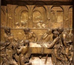 A Renaissance bronze relief executed by Donatello showing the head of John the Baptist presented to King Herod