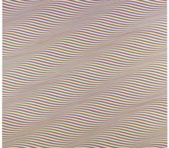 A minimalist acrylic on canvas painting by Bridget Riley