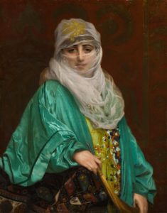 A portrait of a veiled woman in Middle Eastern dress sold at Sotheby's