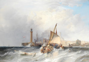 A seascape showing the British port town of Margate painted by George Chambers, sold at Bonhams