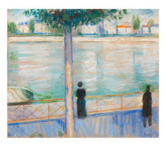 A painting of figures by the River Seine in the Paris suburb of Saint-Cloud by the Norwegian Symbolist painter Edvard Munch, sold at Bonhams