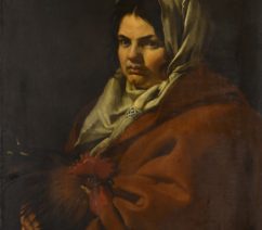 A painting of a peasant woman holding a chicken created in northern Italy in the late seventeenth century, sold at Sotheby's