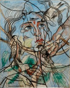 A 1929 surrealist work by Francis Picabia of siskin birds overlapped with the outlines of human faces, sold at Sotheby's