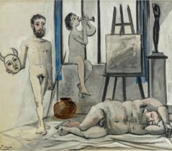 A 1942 painting by Pablo Picasso of three nude men of varying ages sold at Sotheby's