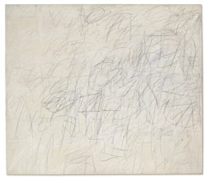 An untitled work by Cy Twombly sold at Christie's as part of the collection of Thomas and Doris Ammann
