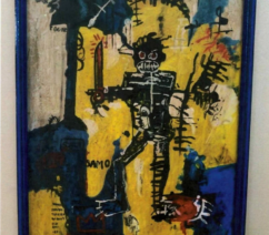 A fake painting by Jean-Michel Basquiat on sale for $12 million at the Galerie Danieli in Palm Beach, Florida owned by Daniel Elie Bouaziz