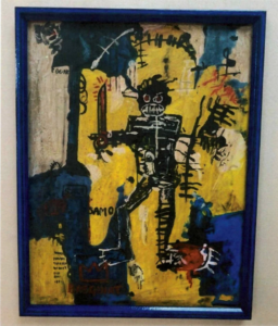 A fake painting by Jean-Michel Basquiat on sale for $12 million at the Galerie Danieli in Palm Beach, Florida owned by Daniel Elie Bouaziz