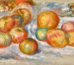 A still-life of apples on a table by the French impressionist Pierre-Auguste Renoir sold at Sotheby's