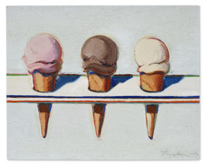 Three Ice Cream Cones by Wayne Thiebaud, sold at Christie's