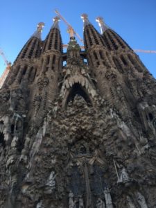 The northeast of the Sagrada Família basilica in Barcelona, designed by Antoni Gaudí