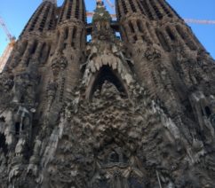 The northeast of the Sagrada Família basilica in Barcelona, designed by Antoni Gaudí