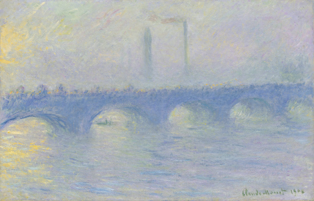 A painting by Claude Monet sold at Christie's London showing the Waterloo Bridge in London