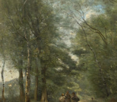 Ville d'Avray.Paysans causant sur le chemin longeant L'étang by Jean-Baptiste-Camille Corot, sold at Christie's London