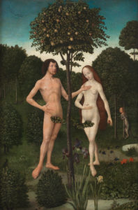 Adam and Eve in the Garden of Eden by the Master of the Embroidered Foliage, sold at Bonhams New Bond Street