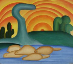 Sol Poente by the modernist Brazilian painter Tarsila do Amaral, confiscated from an alleged psychic involved in the conspiracy to defraud the collector Genevieve Boghici