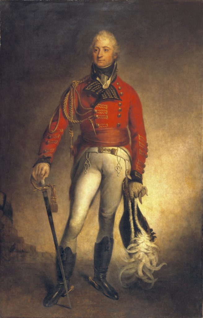 A portrait of Lieutenant General Sir Thomas Picton by Sir Martin Archer Shee around 1812, now at the National Museum Cardiff as part of the Reframing Picton exhibition