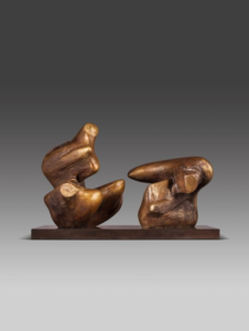 Working Model for Two Pieces Reclining Figure: Points by Henry Moore, sold at Christie's London