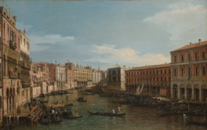 Venice, the Grand Canal looking South, from the Ca' Da Mosto toward the Rialto Bridge by Canaletto, sold at Christie's New York as part of the Collection of Ann and Gordon Getty
