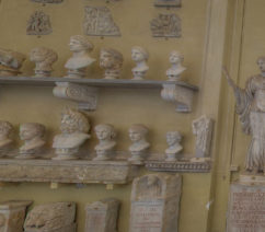 wall of ancient sculptures
