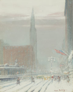 a snowy day in new york city - Johann Berthelsen's 42nd Street Looking East Past Grand Central Station