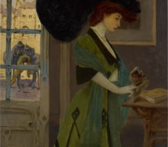 portrait of a woman standing at a table - Gustav A. Mossa’s La Légende de Judith