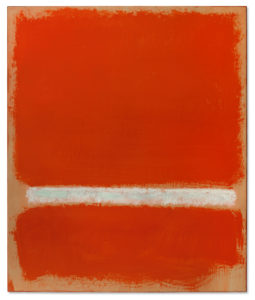 Untitled by Mark Rothko, sold at Christie's New York - a canvas with red and white paint