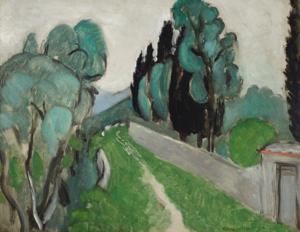 Paysage avec cyprès et oliviers aux environs de Nice by Henri Matisse, sold at Christie's New York as part of the collection of Ann and Gordon Getty