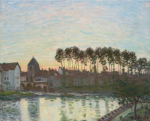 Moret-sur-Loing au soleil couchant by Alfred Sisley, sold at Christie's New York as part of the collection of Ann and Gordon Getty