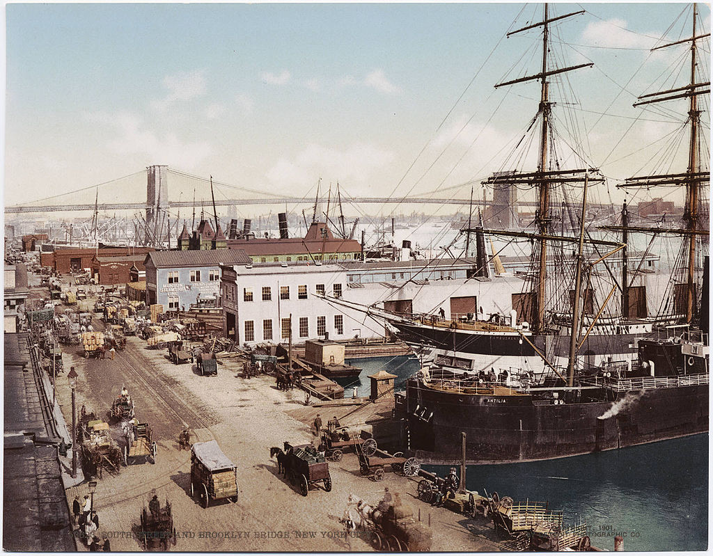 South Street Seaport circa 1900 - postcard published by Detroit Photographic Company