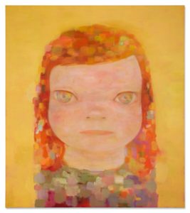 Yoshitomo Nara’s Light Haze Days / Study - portrait of a young girl in yellow and orange