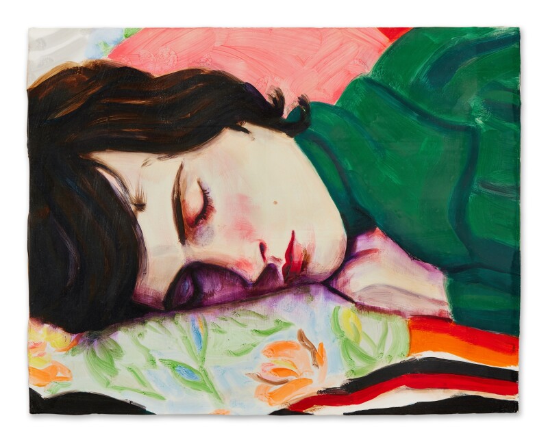 Elizabeth Payton titled Nick with His Eyes Shut - a contemporary work of the face of a person sleeping