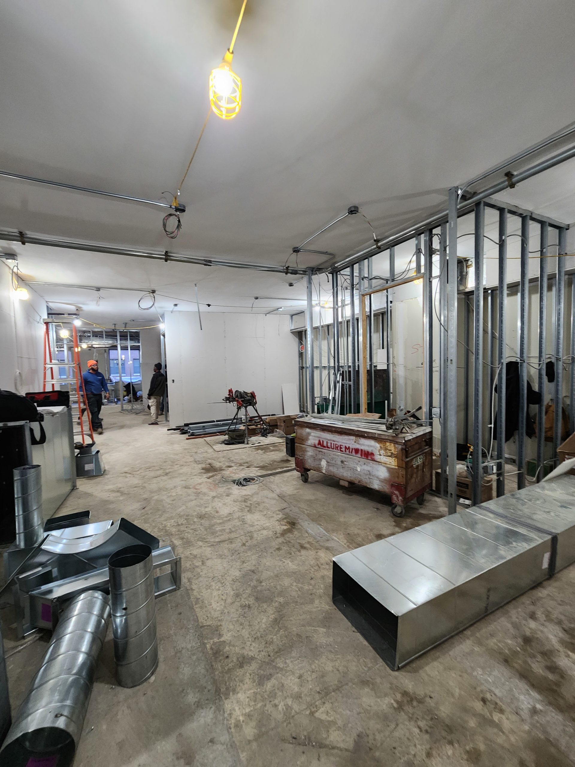 construction image of our gallery space at 20 West 55th street