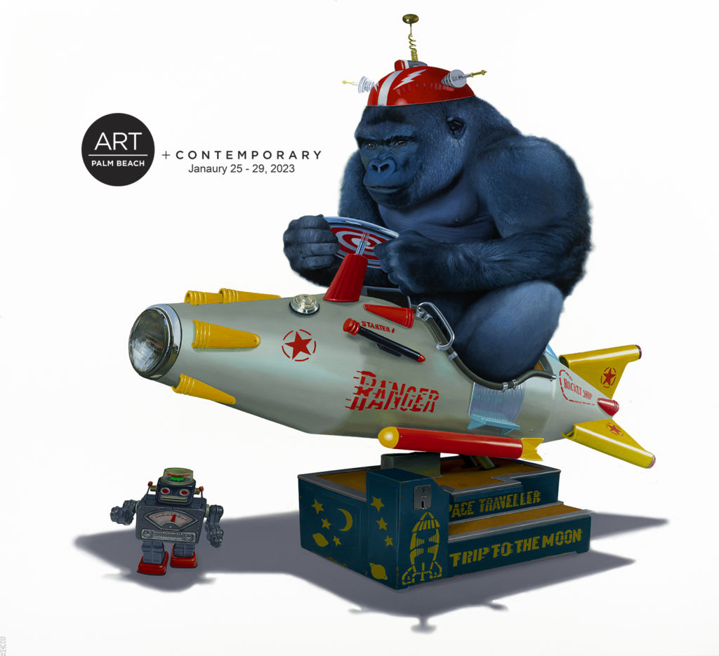 A gorilla on a space traveller ride, by Tony South