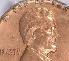 1958 Lincoln double die penny