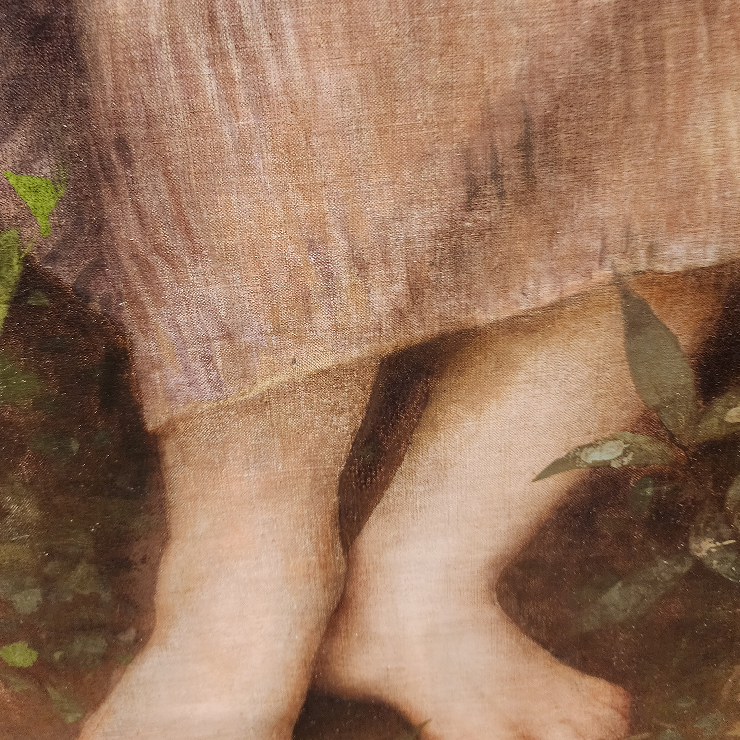 detail of the girl's feet in the Perrault painting