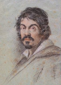 A bust-length chalk portrait of a man with dark hair, moustache, and goatee.