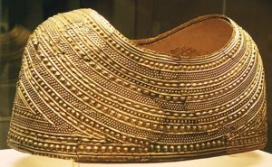 The Mold Gold Cape, an ancient cape made of sheet gold originally from a burial mound in Wales.