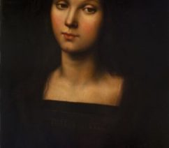A bust-length portrait of a lady, allegedly by Raphael