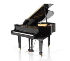 Black baby grand piano