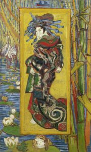 Vincent van Gogh's copy of a Japanese print showing a geisha
