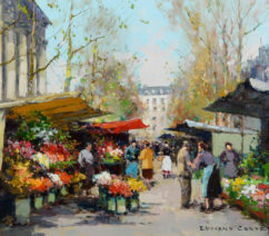flower market by the Madeleine - Edouard Cortes