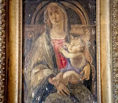 A Renaissance-era painting of the Virgin Mary and the baby Jesus.