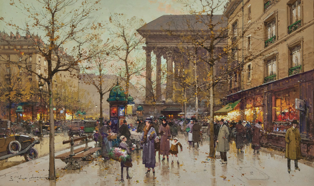 A painting of a Paris street scene