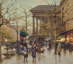 A painting of a Paris street scene