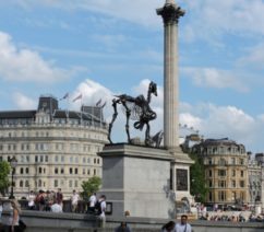 Trafalgar Square's Fourth Plinth, at the time occupied by Hans Haacke's sculpture Gift Horse (photo courtesy of Thomas Nugent)