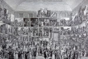 An etching by Pietro Antonio Martini showing the Salon exhibition in 1787