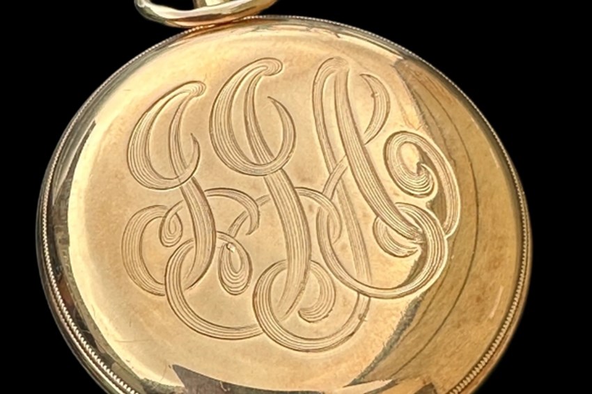 Engraved gold pocket watch belonged to John Jacob Astor