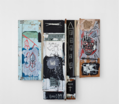 A street art-style triptych by Jean-Michel Basquiat